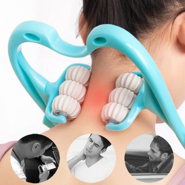6-Wheel Pressure Point Neck & Body Massager – Handheld, Portable Relief for Neck, Back, Shoulder & Foot Pain (Random Color)