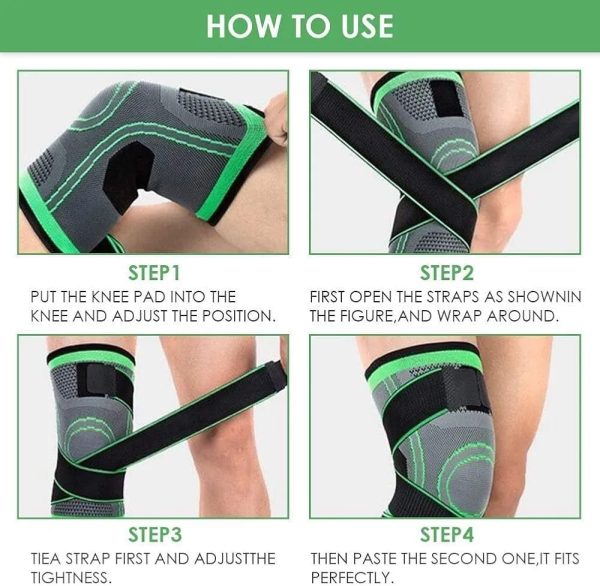 Adjustable Knee Support Band with 3D Weaving – Comfortable Protection for Men & Women During Exercise, Work, or Recovery