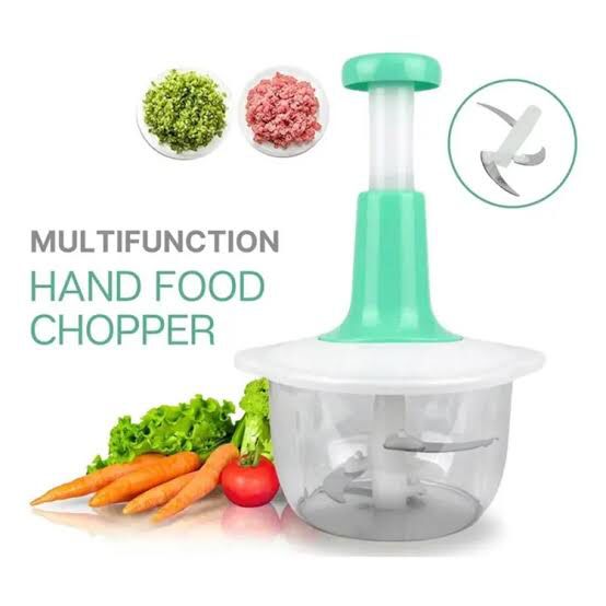 Manual Hand Push Food Chopper – 1.5L Multi-Functional Vegetable, Fruit, Meat Grinder & Dicer (Random Color)