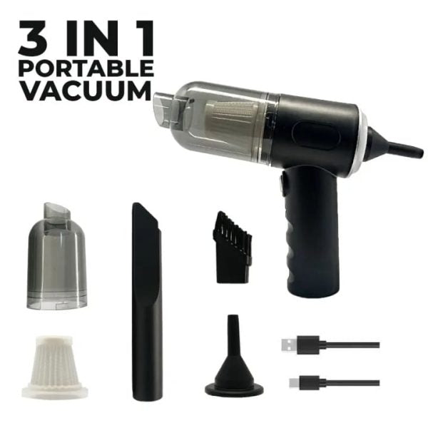 3-in-1 Powerful Cordless Handheld Vacuum Cleaner | Wet & Dry | 6000PA Suction | For Car, Sofa, Carpet & Home