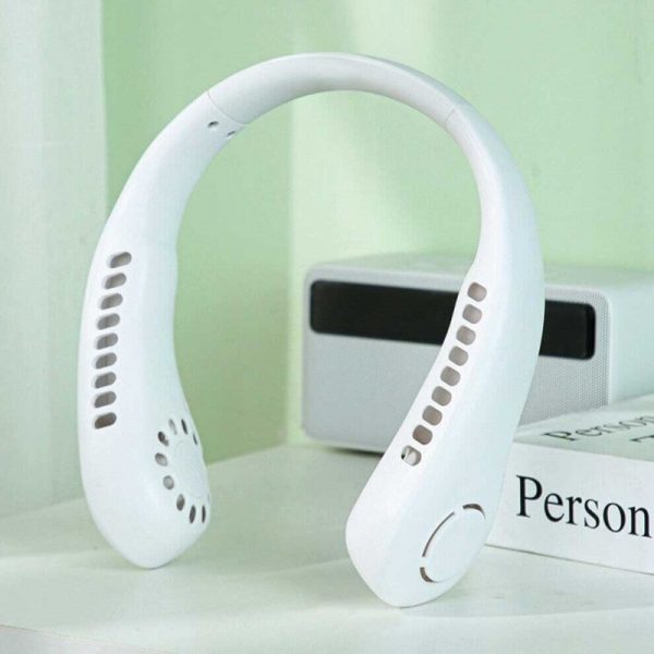 Portable Bladeless Neck Fan – Rechargeable, Hands-Free, 3-Speed Cooling for Travel, Outdoor & Gym Use (Random Color)