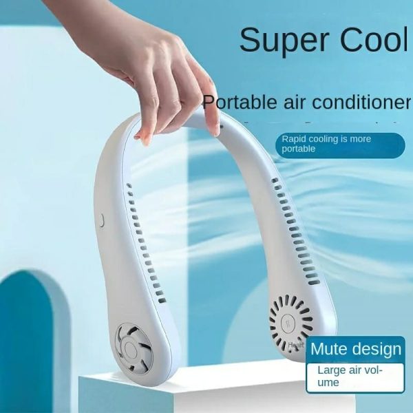 Portable Bladeless Neck Fan – Rechargeable, Hands-Free, 3-Speed Cooling for Travel, Outdoor & Gym Use (Random Color)