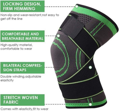 Adjustable Knee Support Band with 3D Weaving – Comfortable Protection for Men & Women During Exercise, Work, or Recovery
