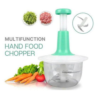 Manual Hand Push Food Chopper – 1.5L Multi-Functional Vegetable, Fruit, Meat Grinder & Dicer (Random Color)