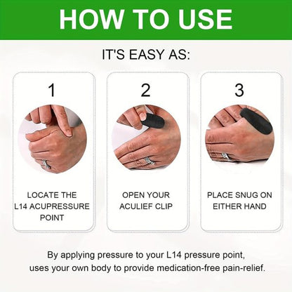 Original LI4 Acupressure Hand Clip – Natural Relief for Stress, Headaches, Tension & Migraine – 2-Piece Set